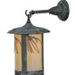 Meyda Lighting Fulton 10" Verdigris Lone Pine Hanging Wall Sconce With Beige Iridescent Shade Glass
