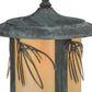 Meyda Lighting Fulton 10" Verdigris Lone Pine Hanging Wall Sconce With Beige Iridescent Shade Glass