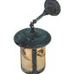 Meyda Lighting Fulton 10" Verdigris Whispering Pines Hanging Wall Sconce With Beige Iridescent Shade Glass