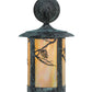 Meyda Lighting Fulton 10" Verdigris Whispering Pines Hanging Wall Sconce With Beige Iridescent Shade Glass