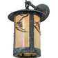 Meyda Lighting Fulton 10" Verdigris Whispering Pines Hanging Wall Sconce With Beige Iridescent Shade Glass
