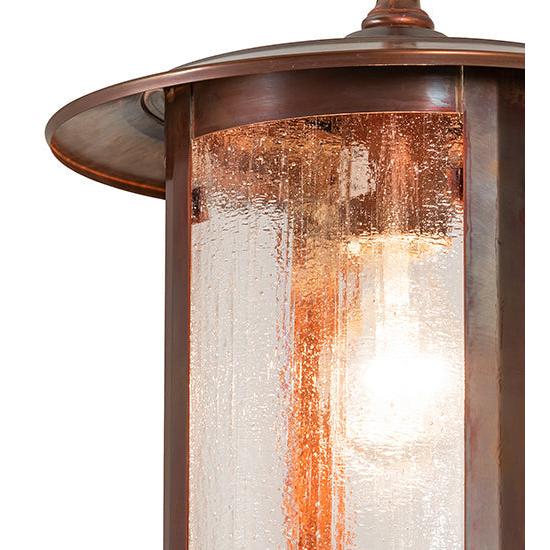 Meyda Lighting Fulton 10" Vintage Copper Pendant Light With Clear Seeded Shade Glass