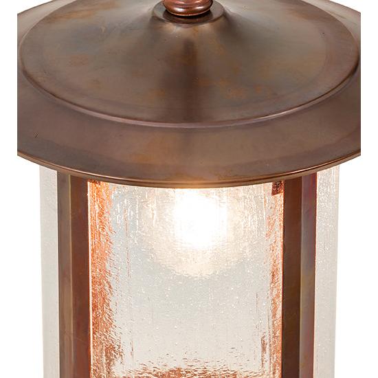 Meyda Lighting Fulton 10" Vintage Copper Pendant Light With Clear Seeded Shade Glass