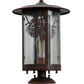 Meyda Lighting Fulton 10" Vintage Copper Winter Pine Outdoor Pier Mount Light With Clear Seeded Shade Glass