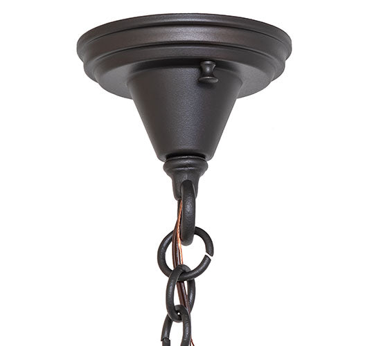 Meyda Lighting Fulton 10" Wrought Iron Prime Pendant Light With Clear Seeded Shade Glass