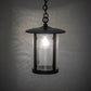 Meyda Lighting Fulton 10" Wrought Iron Prime Pendant Light With Clear Seeded Shade Glass