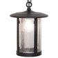 Meyda Lighting Fulton 10" Wrought Iron Prime Pendant Light With Clear Seeded Shade Glass