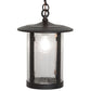 Meyda Lighting Fulton 10" Wrought Iron Prime Pendant Light With Clear Seeded Shade Glass