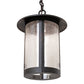 Meyda Lighting Fulton 10" Wrought Iron Prime Pendant Light With Clear Seeded Shade Glass