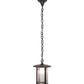 Meyda Lighting Fulton 10" Wrought Iron Prime Pendant Light With Clear Seeded Shade Glass