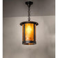 Meyda Lighting Fulton 12" Brown Pendant Light With Amber Mica Shade Glass
