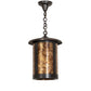 Meyda Lighting Fulton 12" Brown Pendant Light With Amber Mica Shade Glass
