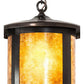 Meyda Lighting Fulton 12" Brown Pendant Light With Amber Mica Shade Glass