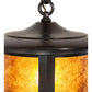 Meyda Lighting Fulton 12" Brown Pendant Light With Amber Mica Shade Glass