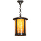 Meyda Lighting Fulton 12" Brown Pendant Light With Amber Mica Shade Glass
