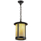 Meyda Lighting Fulton 12" Brown Pendant Light With Beige Iridescent Shade Glass