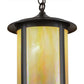 Meyda Lighting Fulton 12" Brown Pendant Light With Beige Iridescent Shade Glass