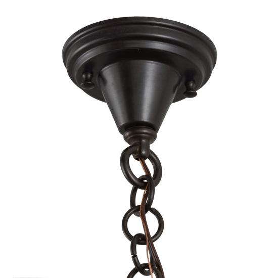 Meyda Lighting Fulton 12" Brown Pendant Light With Beige Iridescent Shade Glass