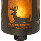 Meyda Lighting Fulton 12" Craftsman Brown Deer Creek Post Mount Light With Amber Mica Shade Glass