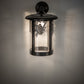 Meyda Lighting Fulton 12" Craftsman Brown On Brass Winter Pine Solid Mount Wall Sconce With Clear Seeded Shade Glass