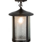 Meyda Lighting Fulton 12" Craftsman Brown Prime Flush Mount Light With Clear Granite Shade Glass