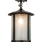 Meyda Lighting Fulton 12" Craftsman Brown Prime Flush Mount Light With Clear Granite Shade Glass