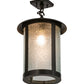 Meyda Lighting Fulton 12" Craftsman Brown Prime Flush Mount Light With Clear Granite Shade Glass