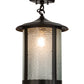 Meyda Lighting Fulton 12" Craftsman Brown Prime Flush Mount Light With Clear Granite Shade Glass