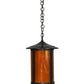 Meyda Lighting Fulton 12" Craftsman Brown Prime Pendant Light With Frosted Honey Art Shade Glass