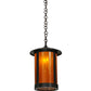 Meyda Lighting Fulton 12" Craftsman Brown Prime Pendant Light With Frosted Honey Art Shade Glass