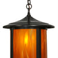 Meyda Lighting Fulton 12" Craftsman Brown Prime Pendant Light With Frosted Honey Art Shade Glass