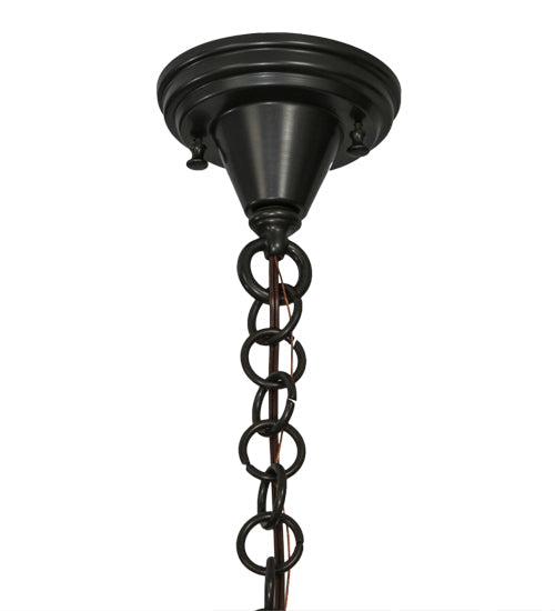 Meyda Lighting Fulton 12" Craftsman Brown Prime Pendant Light With Frosted Honey Art Shade Glass