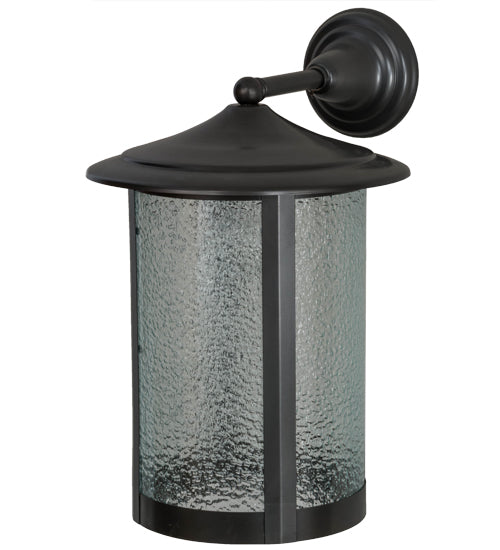 Meyda Lighting Fulton 12" Craftsman Brown Prime Solid Mount Wall Sconce With Clear Granite Shade
