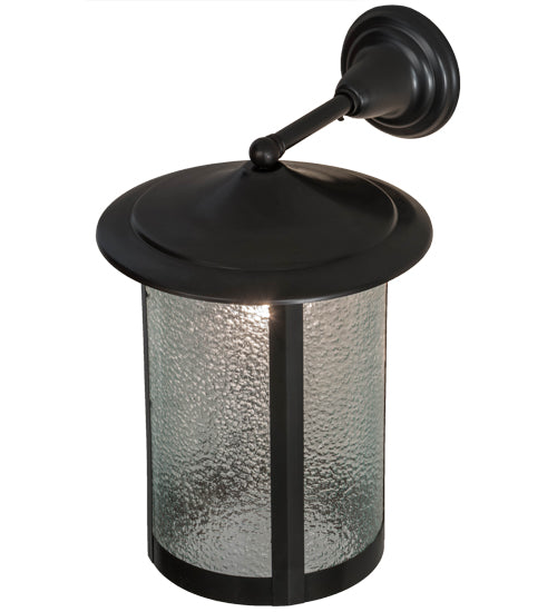Meyda Lighting Fulton 12" Craftsman Brown Prime Solid Mount Wall Sconce With Clear Granite Shade