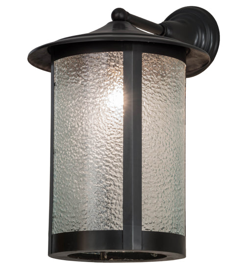 Meyda Lighting Fulton 12" Craftsman Brown Prime Solid Mount Wall Sconce With Clear Granite Shade