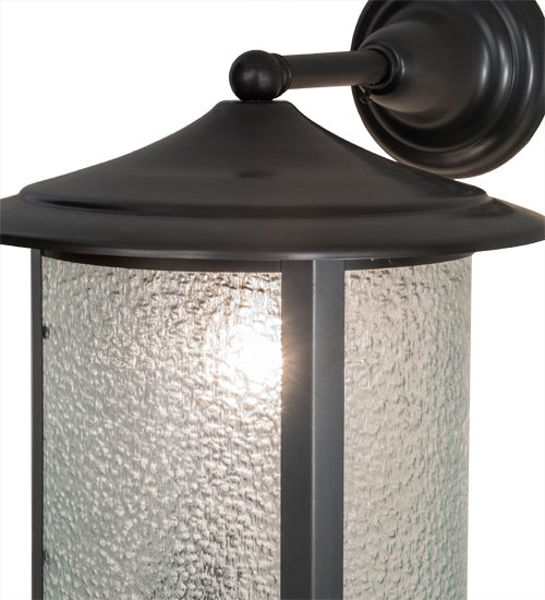 Meyda Lighting Fulton 12" Craftsman Brown Prime Solid Mount Wall Sconce With Clear Granite Shade