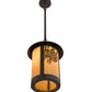 Meyda Lighting Fulton 12" Craftsman Brown Winter Pine Pendant Light With Beige Art Shade Glass