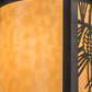 Meyda Lighting Fulton 12" Craftsman Brown Winter Pine Pendant Light With Beige Art Shade Glass