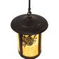 Meyda Lighting Fulton 12" Craftsman Brown Winter Pine Pendant Light With Beige Shade Glass