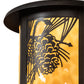 Meyda Lighting Fulton 12" Craftsman Brown Winter Pine Pendant Light With Beige Shade Glass