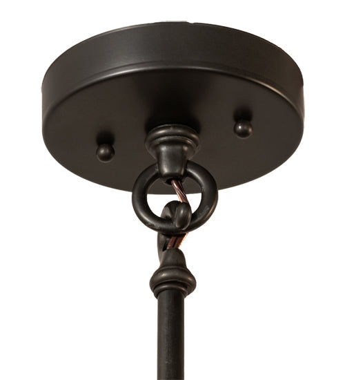 Meyda Lighting Fulton 12" Craftsman Brown Winter Pine Pendant Light With Beige Shade Glass