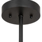 Meyda Lighting Fulton 12" Flat Black Prime Pendant Light With Clear Seeded Shade Glass