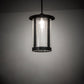 Meyda Lighting Fulton 12" Flat Black Prime Pendant Light With Clear Seeded Shade Glass