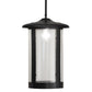 Meyda Lighting Fulton 12" Flat Black Prime Pendant Light With Clear Seeded Shade Glass