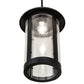 Meyda Lighting Fulton 12" Flat Black Prime Pendant Light With Clear Seeded Shade Glass