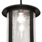Meyda Lighting Fulton 12" Flat Black Prime Pendant Light With Clear Seeded Shade Glass