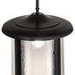 Meyda Lighting Fulton 12" Flat Black Prime Pendant Light With Clear Seeded Shade Glass
