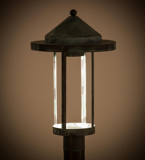 Meyda Lighting Fulton 12" Verdigris Prime Post Mount Light