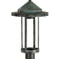 Meyda Lighting Fulton 12" Verdigris Prime Post Mount Light