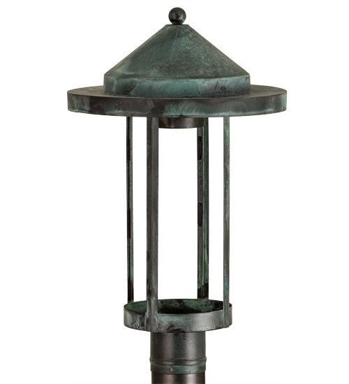 Meyda Lighting Fulton 12" Verdigris Prime Post Mount Light